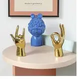 

GOLDEN GESTURE CERAMIC MINIATURE FIGURINES ROCK RHYTHM PORCELAIN CRAFTS HAND STATUE ORNAMENTS DESK DECORATION MODERN HOME DECOR