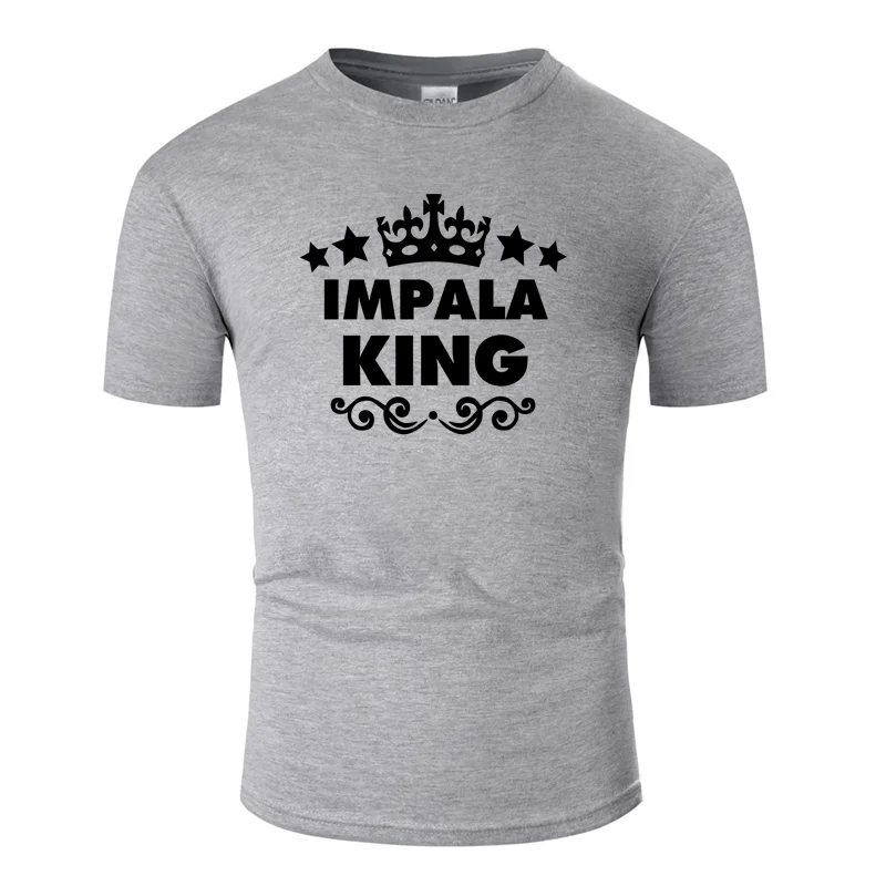 Новая модная Классическая футболка impala king, мужская и женская белая мужская футболка с коротким рукавом, размер S-5xl - Цвет: Men-Gray