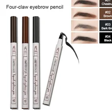 FourClaw макияж глаз бровей ручка водонепроницаемый вилка кончик бровей Карандаш длительный Профессиональный тонкий эскиз жидкий карандаш для бровей