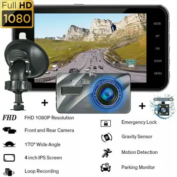 

1080P Dual Lens Car Dash Cam Front and Rear Camera Dashboard 170°DVR Recorder