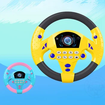 

Cute Children Copilot Steering Wheel Toy Simulation Driving Sound Music Funny Educational Baby Electronic Travel Kids Toys