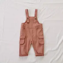 Стиль, комбинезоны для мальчиков и девочек, осенние модные детские длинные штаны для девочек 1-6 лет