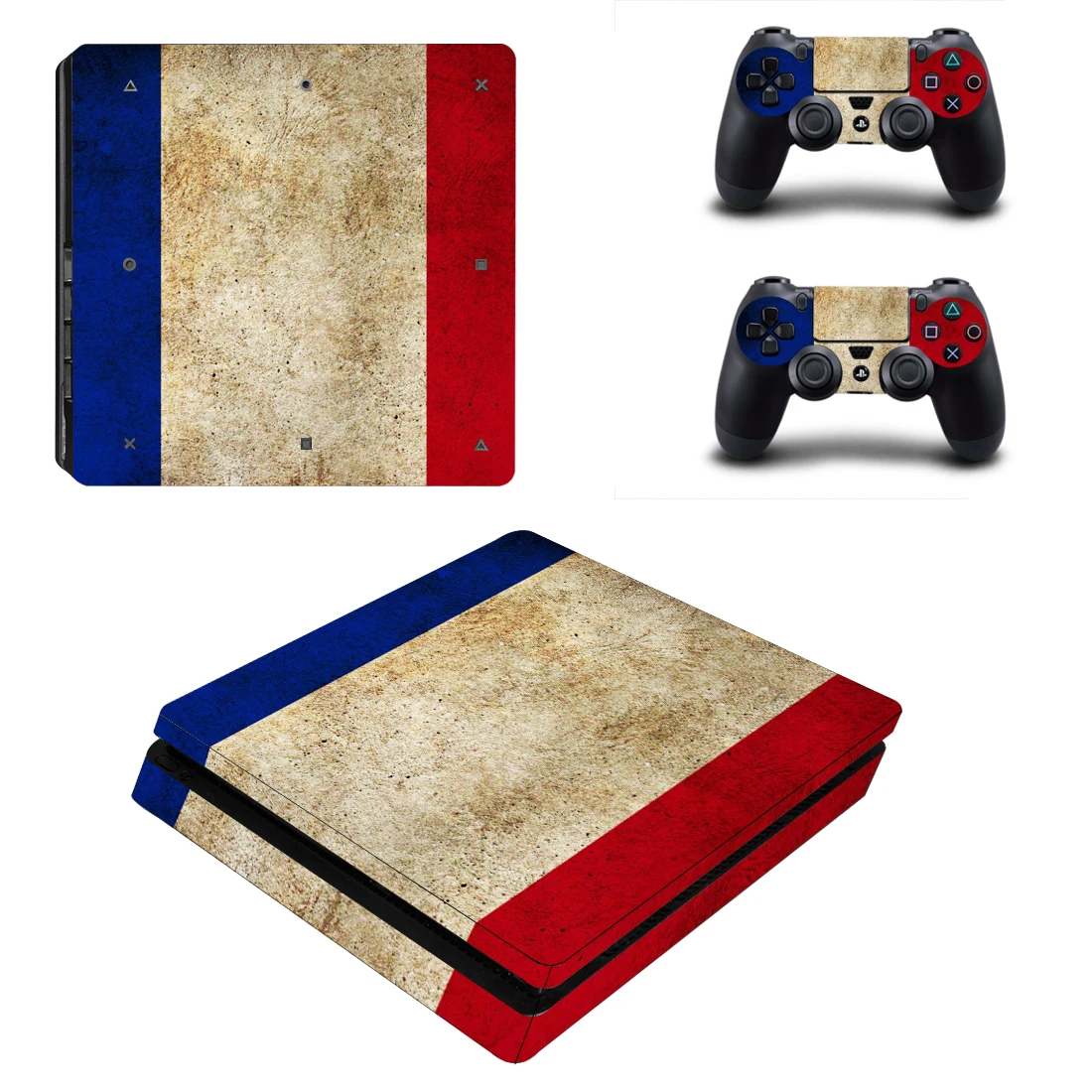 Наклейка для консоли PS4 Slim и контроллеров виниловый чехол с французским флагом