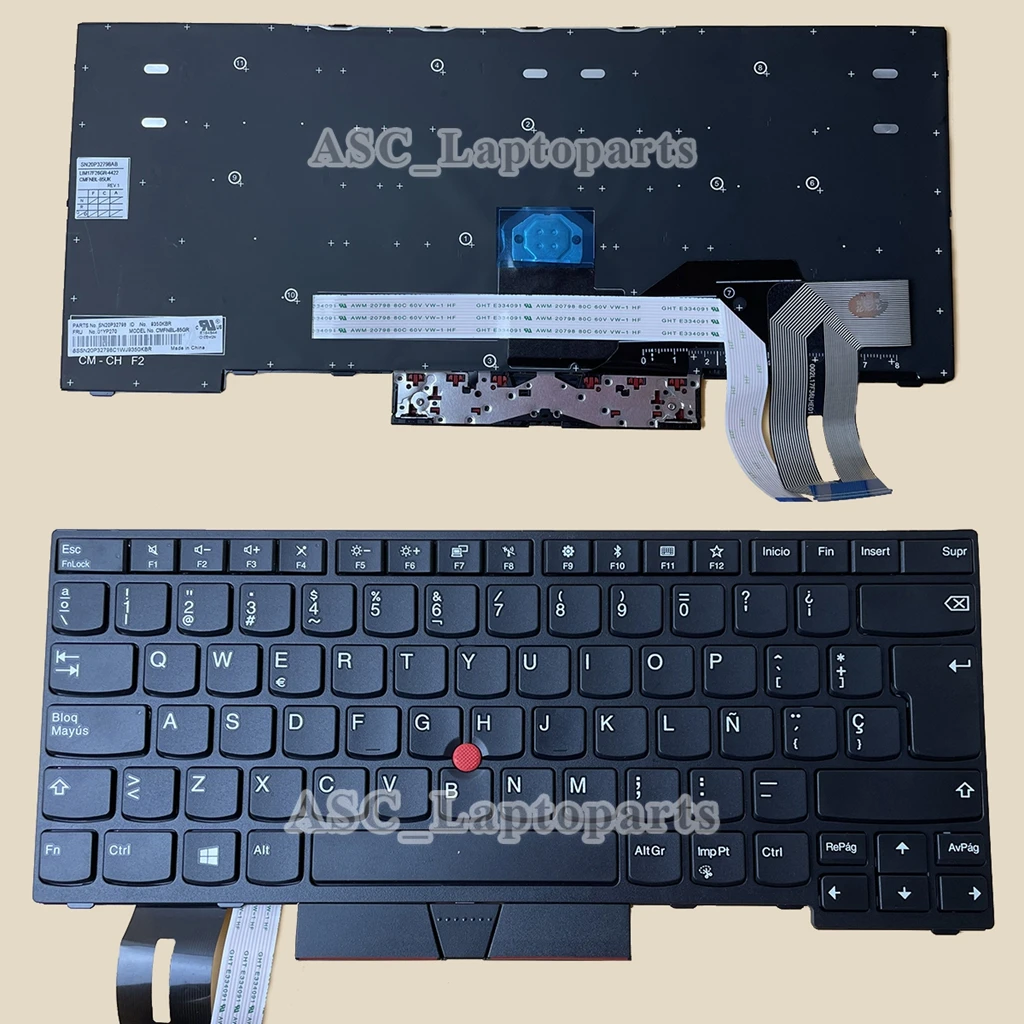 

New Spanish Teclado Keyboard for Lenovo Thinkpad T14 Gen 1 2020 (20UD 20UE 20S0 20S1) , P14s Gen 1 /P14s Gen 2 NO BACKLIT, Frame