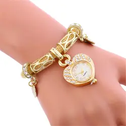 Лидер продаж Для женщин часы «любящее сердце» наручные часы дамы браслет модные кварцевые часы женские часы Повседневное Relogio Feminino