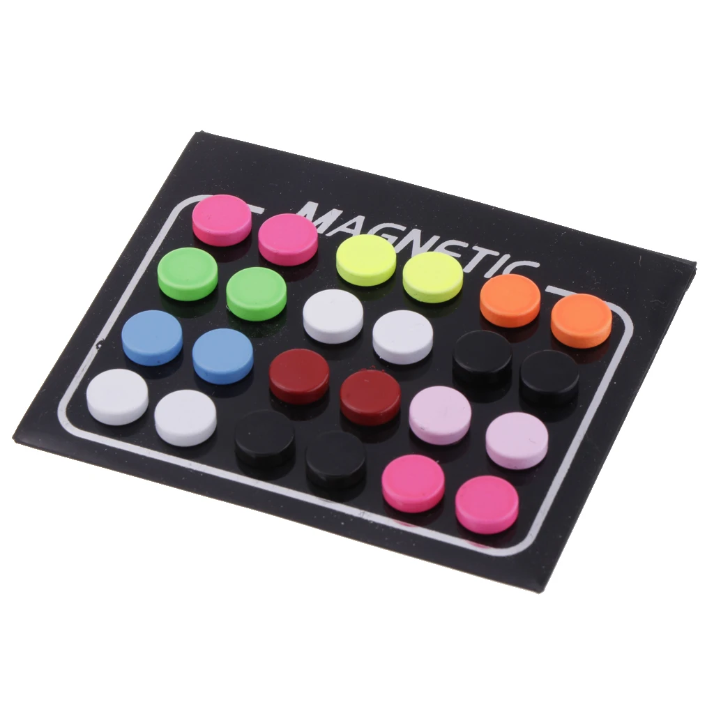 12 Pair 8mm Mix Color 8mm Round Magnetic Stud Earrings for Kids Teen Girls Womens