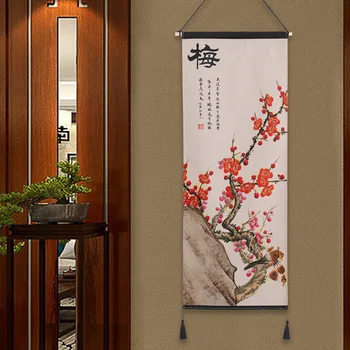 

Plum, Orchid, Bamboo and Chrysanthemum New Chinese Classical Wall Painting Bedroom Living Room Entrance Hanging Bunting Painting