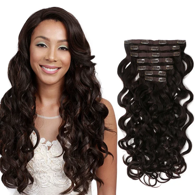 Long Jerry Curly Clip In Hair Extensions Natural Hairpieces Synthetic 7 Pcs Full Head Organic False Hair Afro Curls 26”/65cm BW 24inch 4