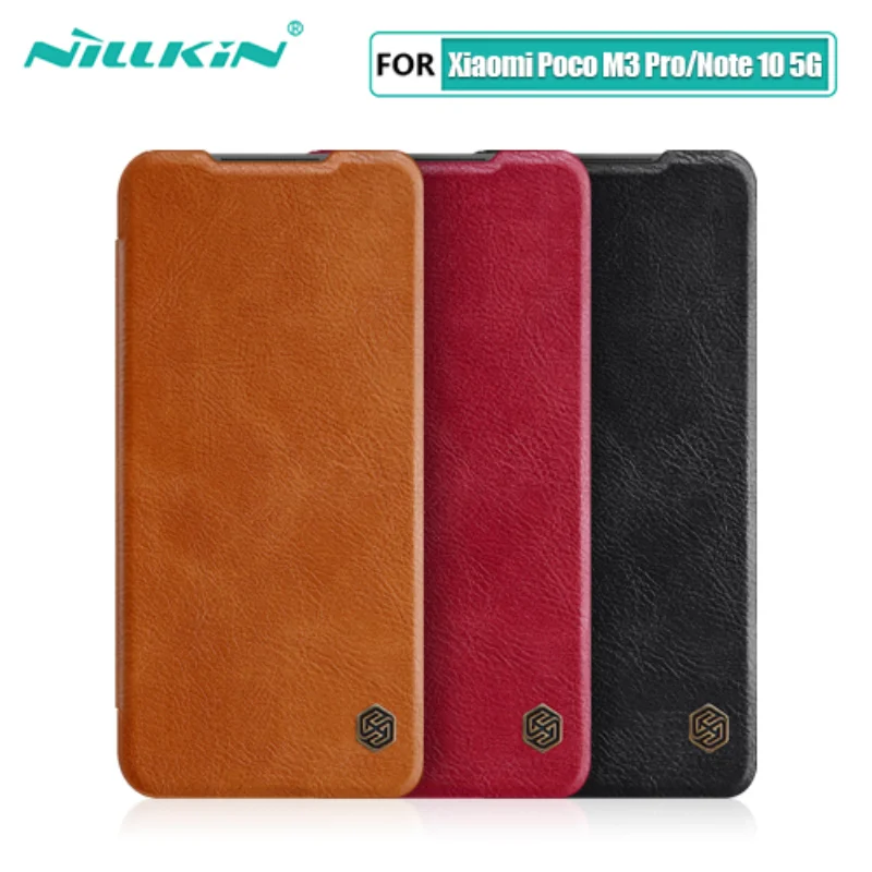 NILLKIN For Xiaomi Poco M3 Pro Phone Case Vintage Qin Flip Wallet Leather PC Back Cover Redmi Note 10 5G Full Coverage Cases | Мобильные