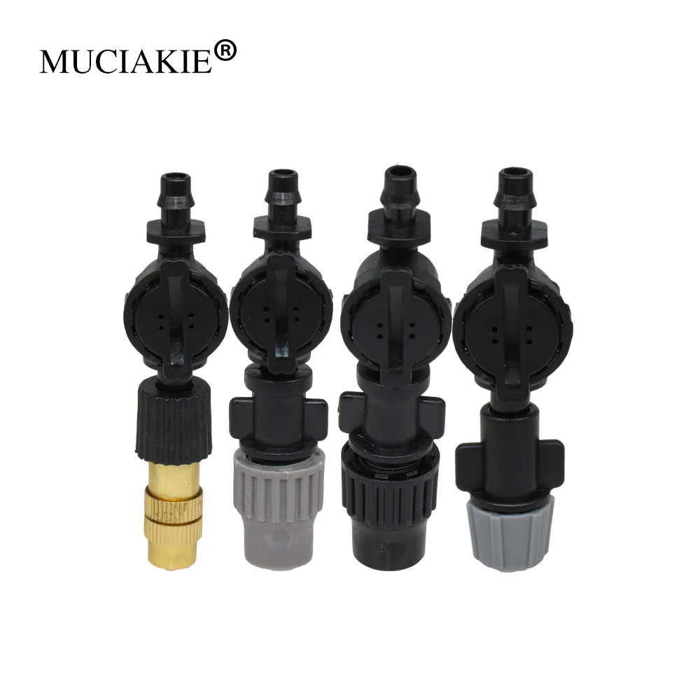 

MUCIAKIE 20PCS New Misting Nozzle with Anti-drip Barb Connector Atomizer to Large Mist Irrigation