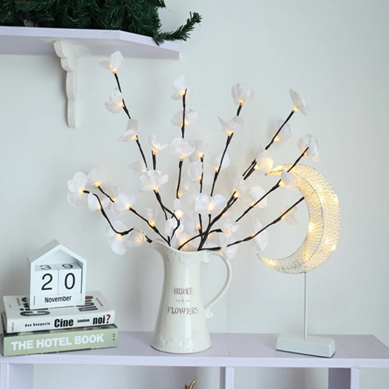 

High Quality 20leds 73cm Led Simulation Orchid Branch Lights Tree Table Lamp LED Willow Branch lights For Christmas Wedding