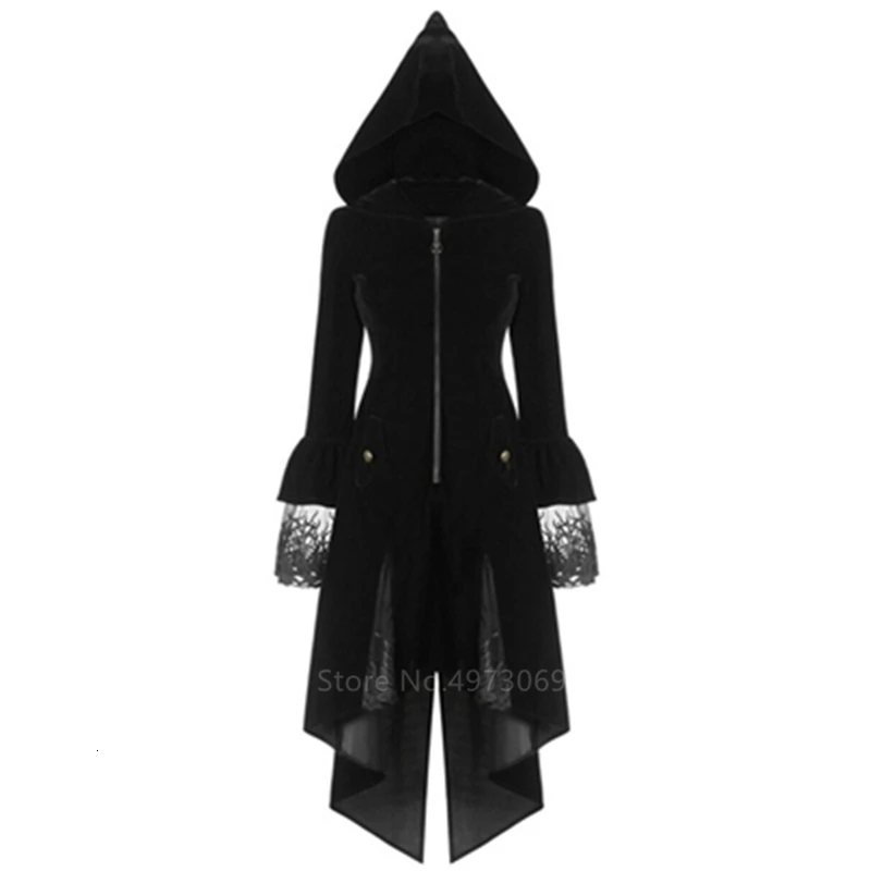 Black Готический средневековый костюм для косплея; костюмы на Хэллоуин для взрослых женщин; черный плащ; карнавальные вечерние костюмы в стиле ренессанса и средневековья - Цвет: Black