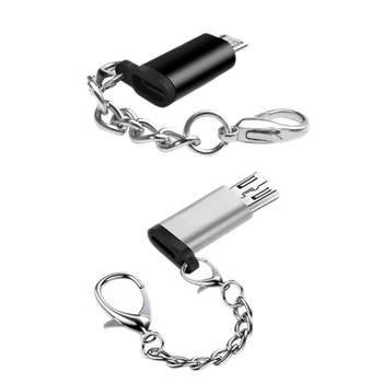 

2 Pcs Micro-USB Adapter Type C To Micro-USB Male OTG USB a Converter for Android Phone Tablets Gamepad (Black & Silver)