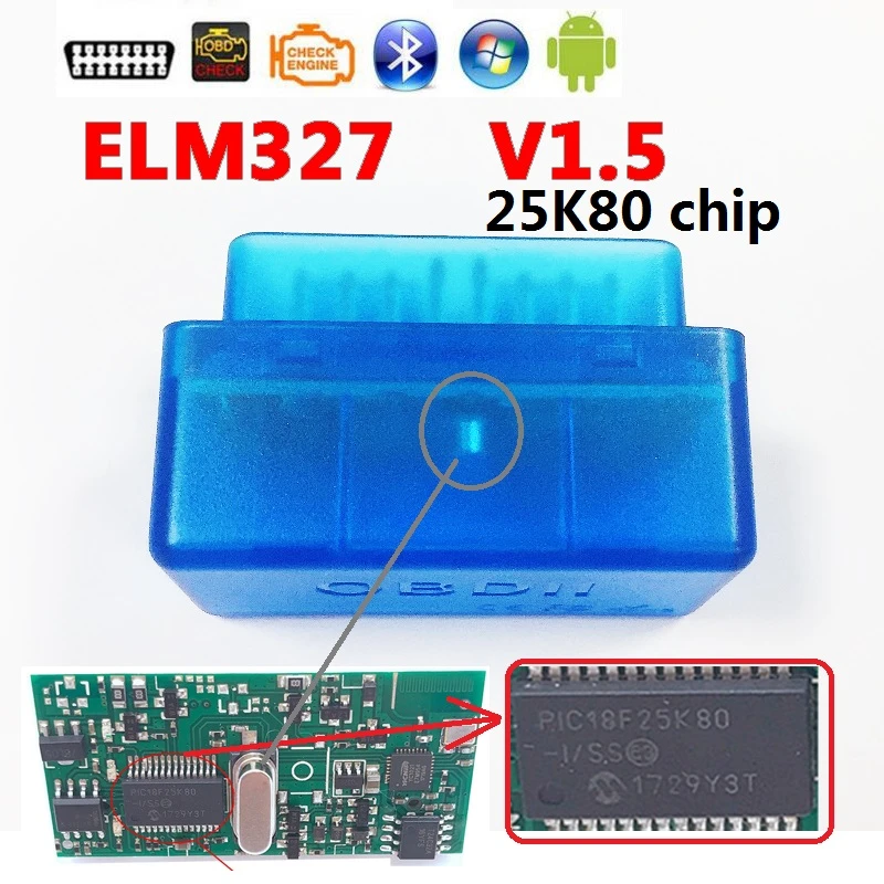 temperature gauge for car ELM327 V1.5 Chip PIC18F25K80 ELM327 Bluetooth V1.5 Auto Code Reader 25K80 mini ELM 327 for Android Symbian FW V1.5 car scanner automotive engine analyzer