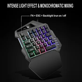 

Free ShipCARPRIE K13 One-handed Membrane Gamer 35 Keys Keyboard Backlit Single Hand Gaming Keypad Teclado mecánico inalámbrico