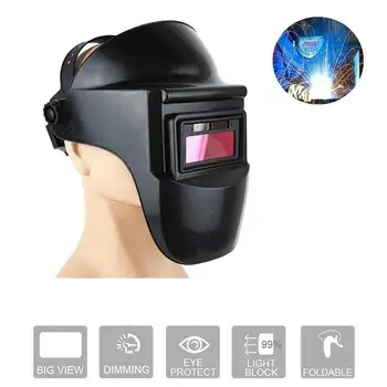 

Protective Solar Auto Darkening Protective Mask Welder Mask Headband Head-Mounted Anti-Glare Lens Arc Tig Mig Black