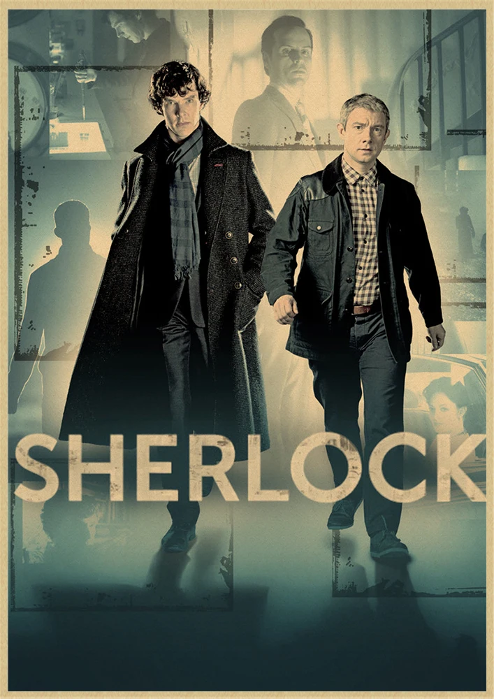 Sherlock english tv Vintage Retro Matte Kraft Paper Antique Poster Wall Sticker Home Decora