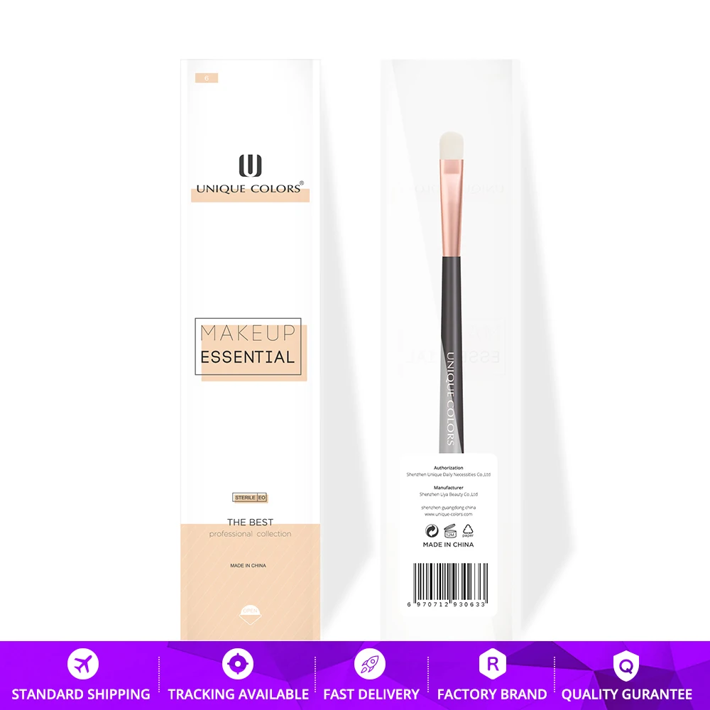 

U210 Smoky eyeshadow brush Concealer Blending or Eye layering Brow Rose gold ferrule wooden handle Makeup brushes
