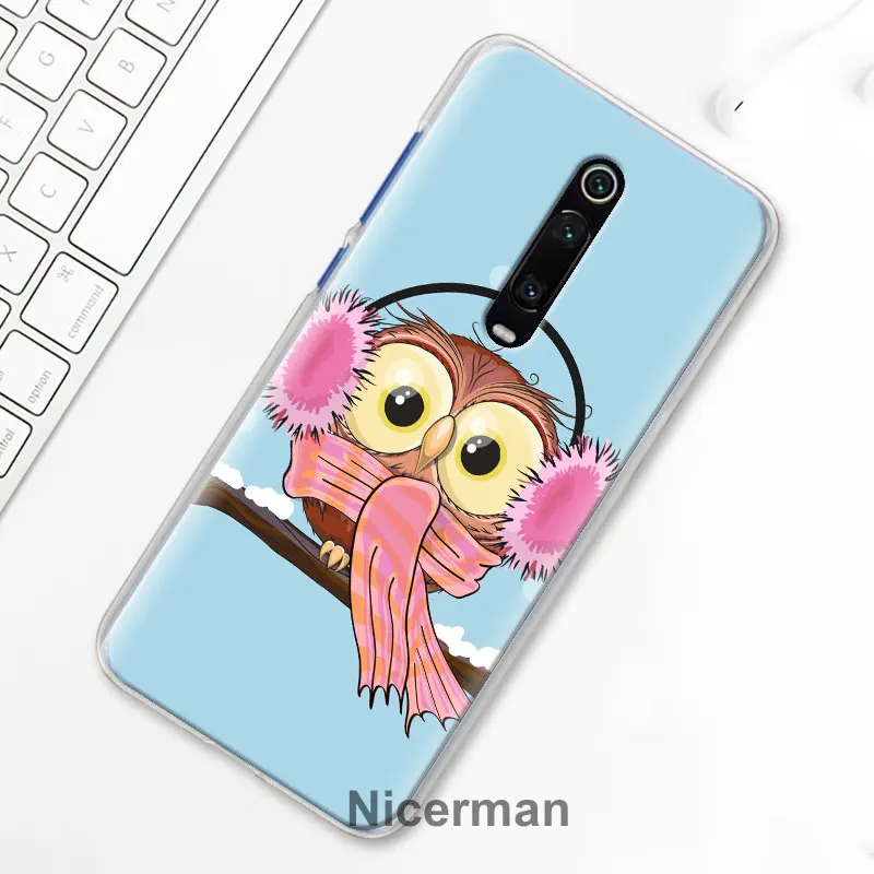 С милой совой сердца чехол для телефона с рождественским рисунком для Xiaomi Mi 9T CC9 CC9E A3 A1 A2 9 Pro 8 9 Lite 5X 6X играть Poco F1 в твердом переплете