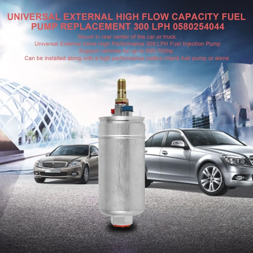 

Universal External High Flow Capacity Fuel Pump Replacement High Performance 300 LPH Inline Fuel Injection Pump 0580254044