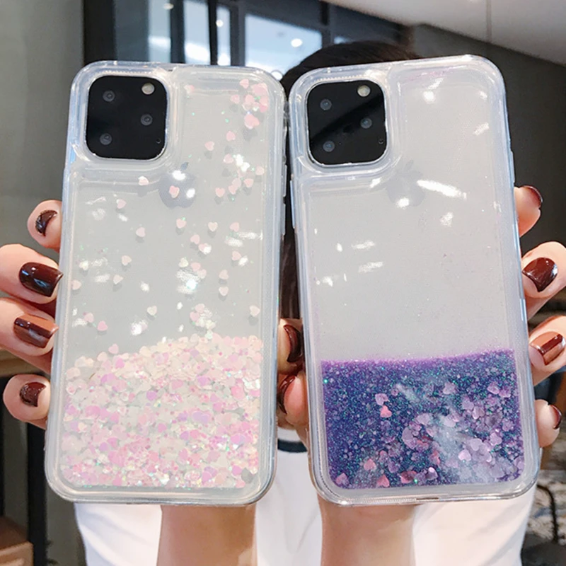 Блестящий чехол для телефона iPhone 12 Pro Max SE 2020 12Pro динамический жидкий блестящий XS XR