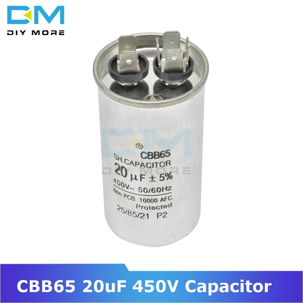 CBB65 20uF 450V AC Motor Capacitor Compressor Air Conditioner Start Capacitor for Washing machine high-power lighting fixtures