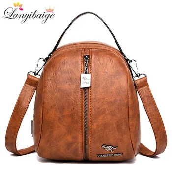 

2019 Women leather backpacks high quality backpacks for ladies large capacity travel backpack school bags for girls Preppy