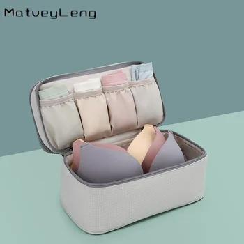 

Multifunctional waterproof double-layer bra underwear panties storage bag travel finishing dry and wet separation storage bag