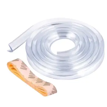 

2pcs Stripes Soft Anti-collision Table Side Wall Corner 6 m Transparent Silicone Strip Reversible Tape Protect &xs