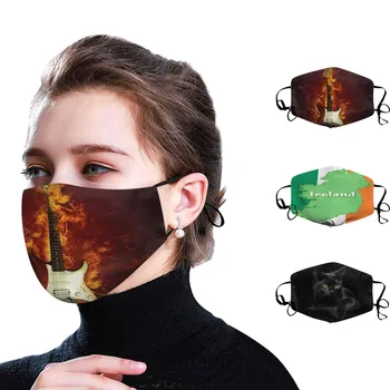 

Adult 1PC Print маска для лица с принтом Face Mask Washable Reusable masque Adjustable Dustproof Protection Mask Mascarilla