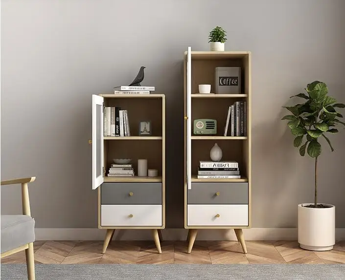 Side cabinet storage cabinet Nordic living room furniture vertical modern simple small house storage narrow buck