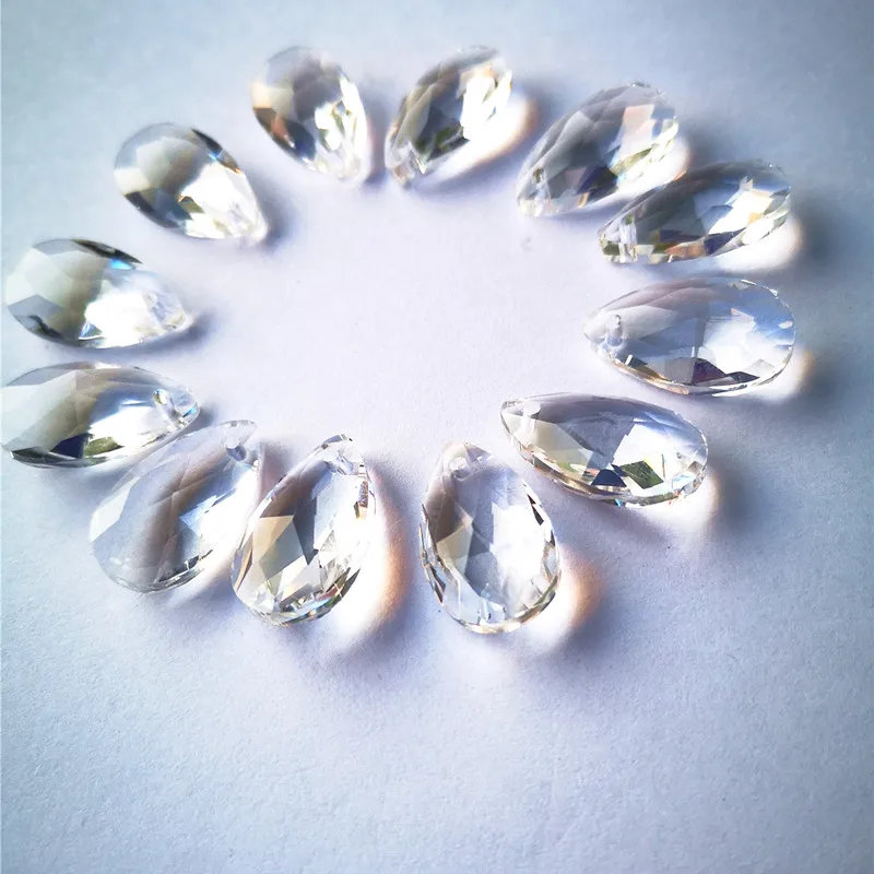 22MM Clear K9 Crystal Faceted Pear Christmas Ornaments Diy Suncatcher Pendants 12pcs/Lot