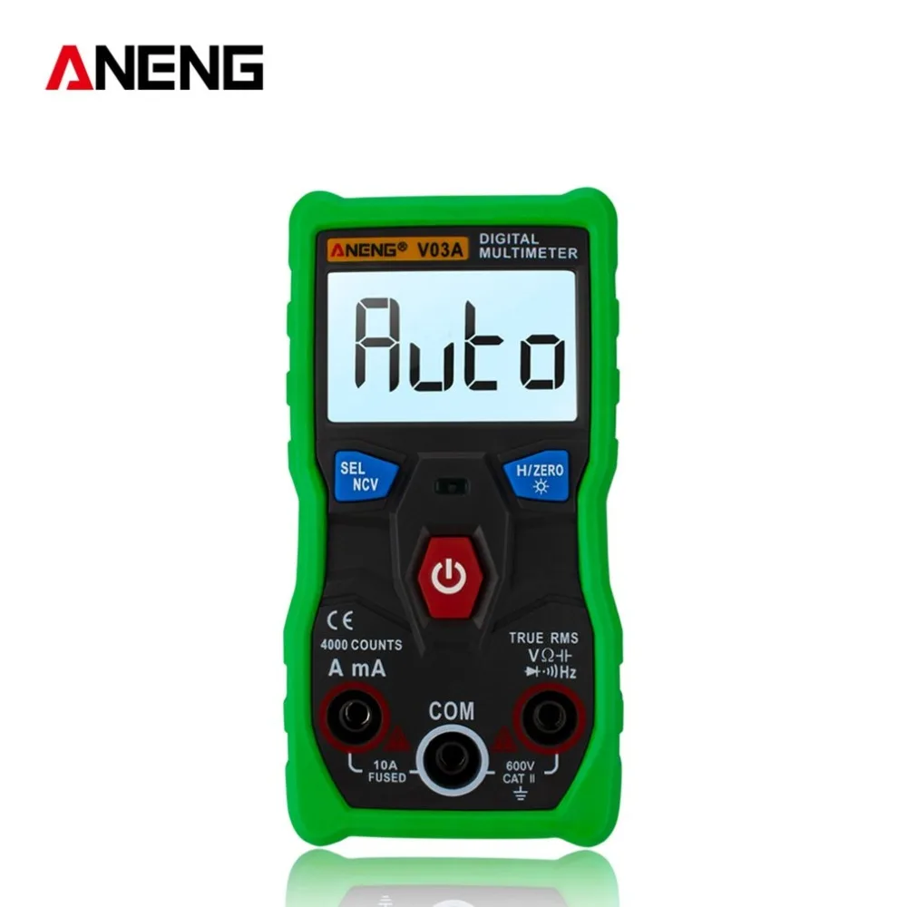 Aneng V03A мультиметр для передачи данных Ncv цифровой ЖК-дисплей Вольтметр переменного/постоянного тока Автоматический диапазон диодное Сопротивление Частота Емкость тестер