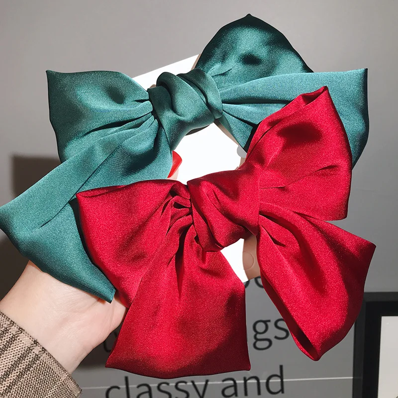 

2020 New Hair Clips for Women Oversized Hair Bows Hairclip Chiffon Hair Clip Solid Color Hair Clips for Girls Hair Accessories
