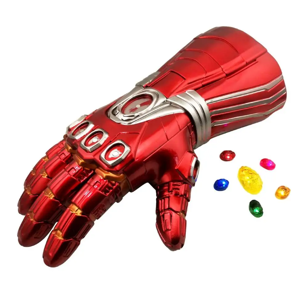 Взрослые Мстители Endgame IronMan Infinity Gauntlet камни подвижный Халк светодиодный светильник Косплей танос человек латексные перчатки оружие супергероя