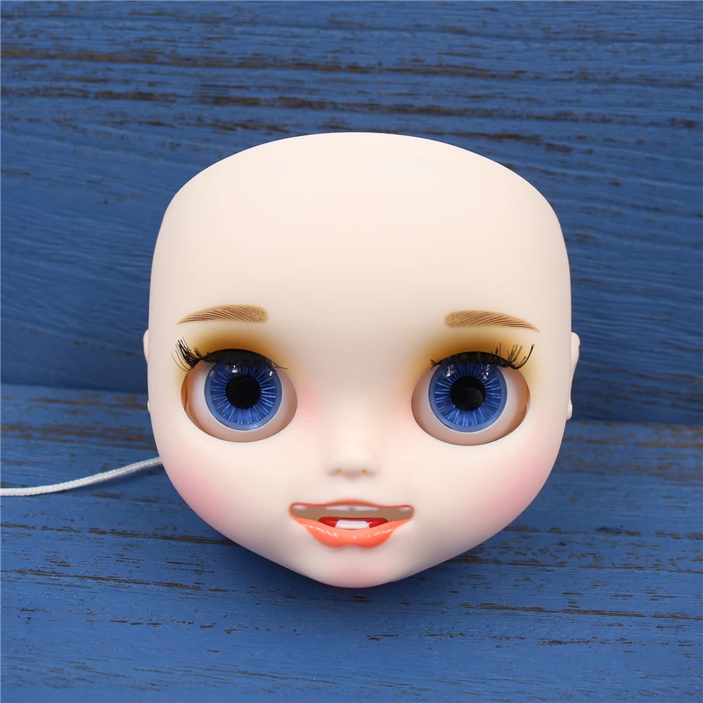 Neo Blythe Doll Matte Faceplate with Makeup, Mouth & White Skin 2