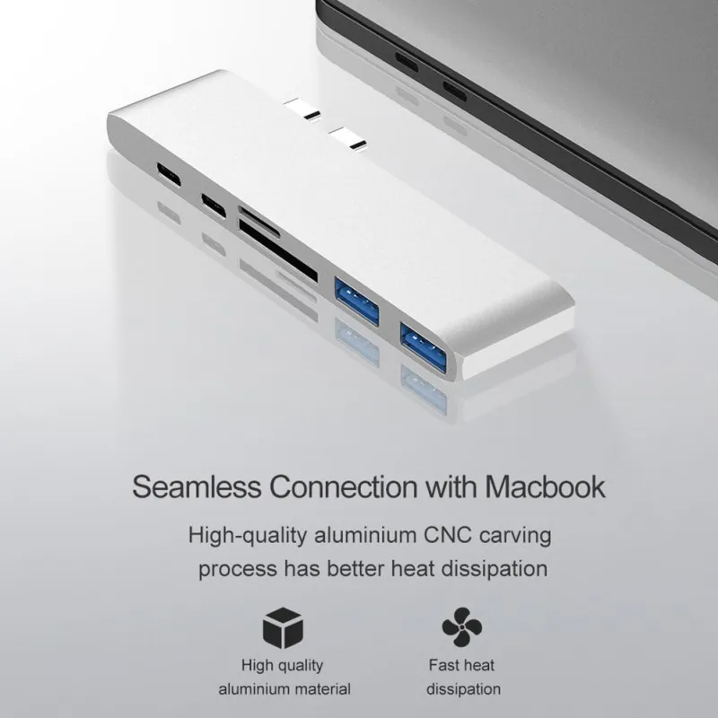 Type C концентратор USB 3,0 5 Гбит/с TF кард-ридер адаптер USB-C быстрой зарядки HD Прозрачный HDMI конвертер