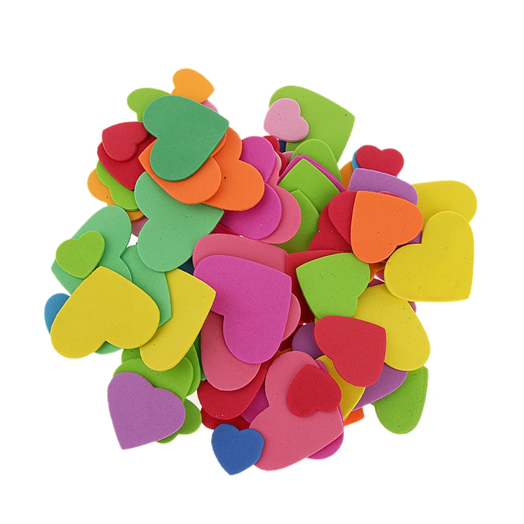 180 Pieces Mixed Foam Heart Flower Sun Clouds Shape for DIY Kid Craft Home Decoration