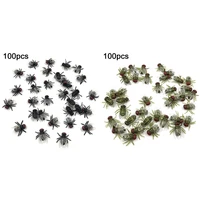 100 Pcs Fake Flies Plastic Simulated Insect Fly Bugs Joke Toys Prank Halloween Supplies Party Favors 1