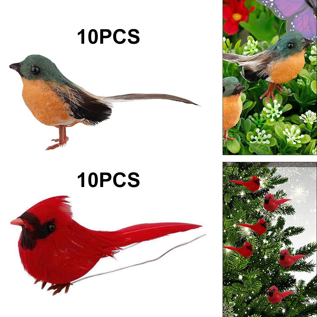 10pcs Artificial Red Cardinal Birds For Wedding Festival Home Decor Arts Pendant Drop Ornaments Aliexpress