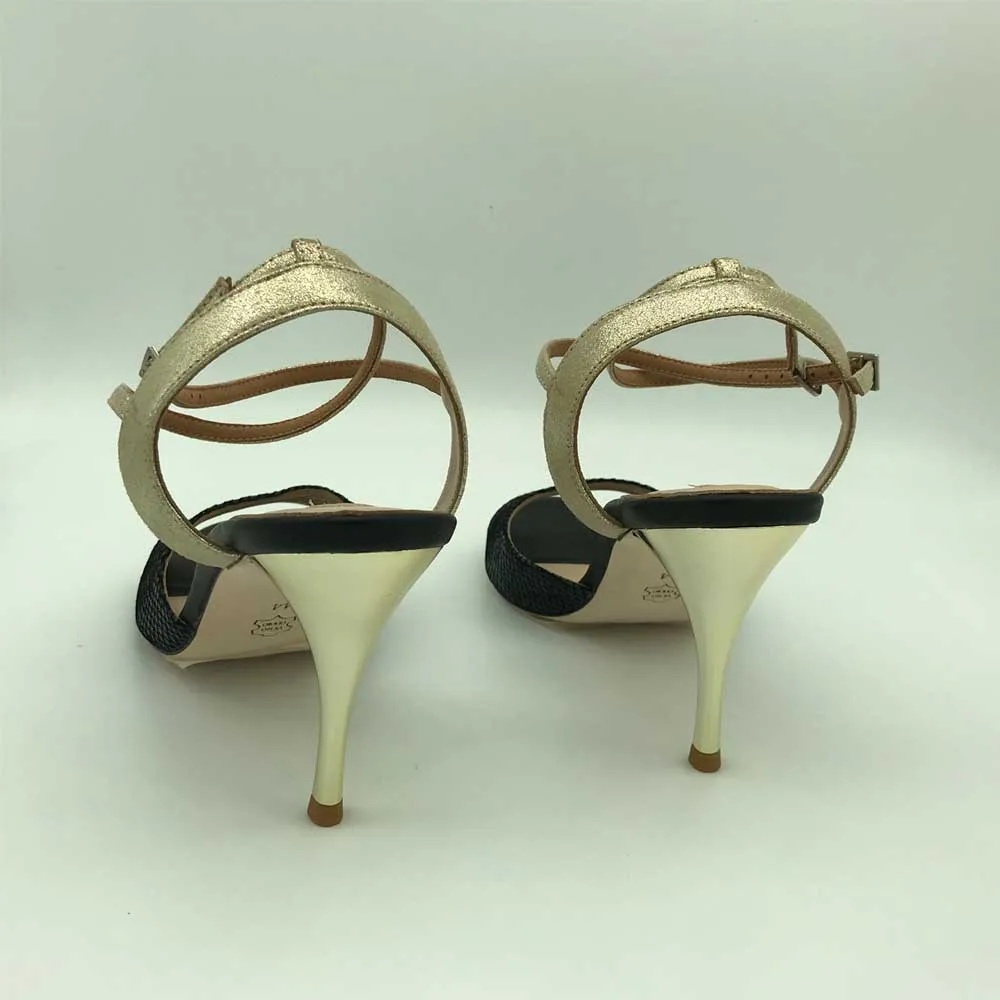 Argentina Tango Dance Shoes  Party Shoes Wedding Shoes  leather outsole T628284BSGL 9cm heel 7.5cm available shipping free
