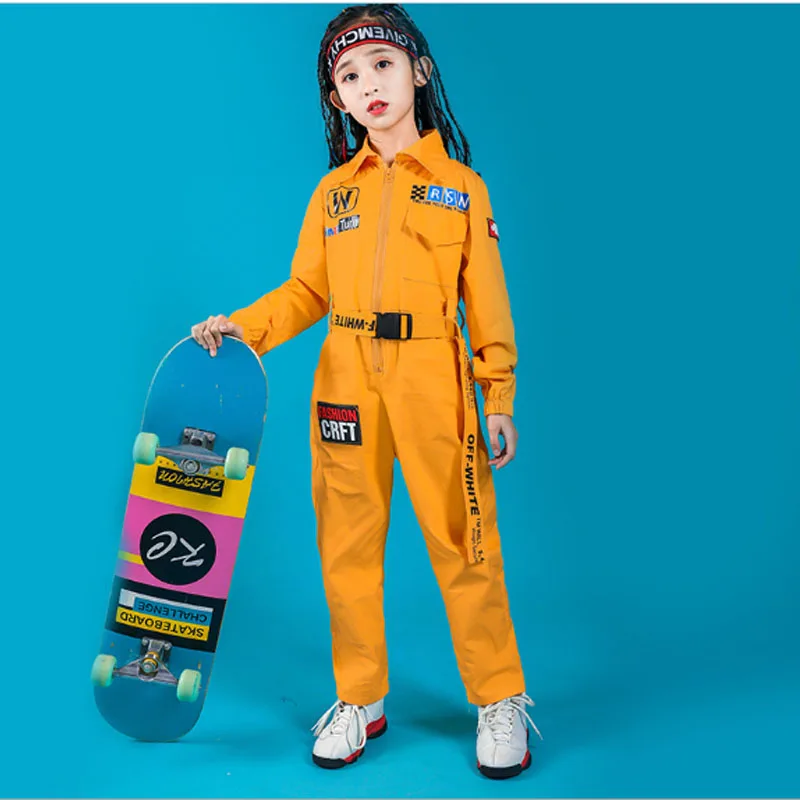 Boys Girls Jazz Modern Dancing Costumes Clothing Suits Children's Hip Hop Dance wear Outfits Stage Costumes Coverall Clothes