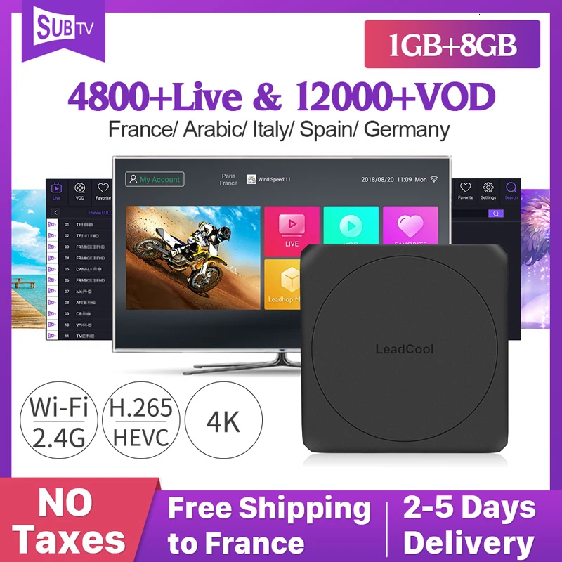 

SUBTV IPTV French Italia Android tv box 4K Live IPTV 1 Year Code H.265 S905W French Portugal Turkey Arabic IPTV Subscription box
