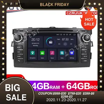 

Android10.0 4G+64GB car DVD player multimedia Radio GPS For Toyota Auris 2006-2012 car player GPS Navigation Headunit Audio DSP
