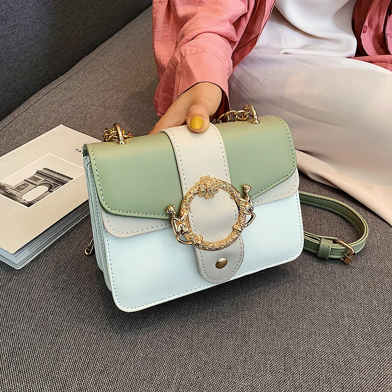 

2019 new stereoscopic small square bag double monkey fishing moon single shoulder slanted female bag