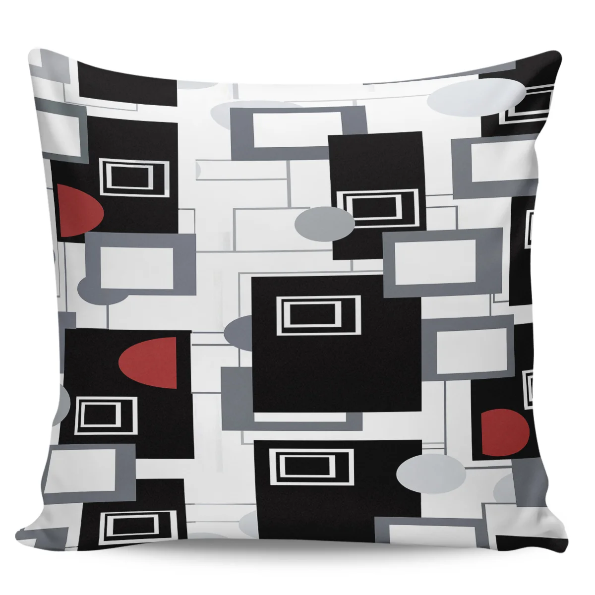 Черно белый клетчатый современный двухсторонний плюшевый чехол для подушки