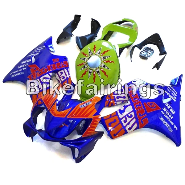Полностью Обтекатели для HONDA CBR600F4i 2001 2002 2003 CBR600 F4i ABS пластиковые детали для мотоцикла кузов-блеск синий зеленый оранжевый
