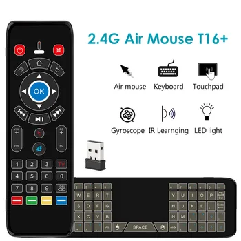 

2.4GHz Wireless Keyboard Air Mouse Remote Control English Rechargeable Handheld for Gaming Smart TV BOX PC T16
