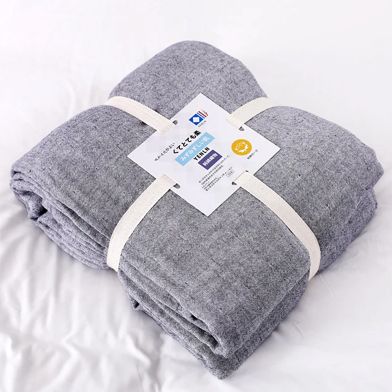grey-camel Хлопковое клетчатое покрывало на кровать, тонкое летнее одеяло, осенняя простыня, газовое покрывало, покрывало, покрывало для двойной кровати, плед - Цвет: grey-camel