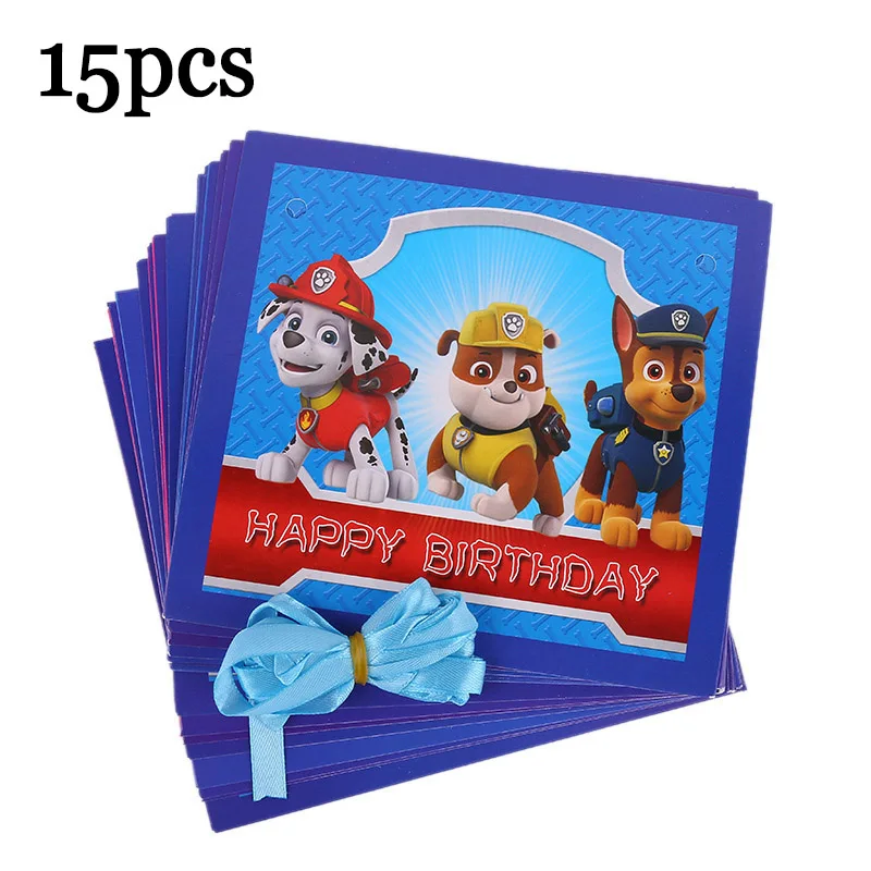 15pcs 24 штуки в комплекте с героями мультфильма «Щенячий патруль», фруктовые карты, вставные товары для детского дня рождения, 2p01 - Цвет: 15pcs